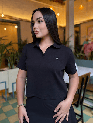 CK POLO RIB TEE BLACK