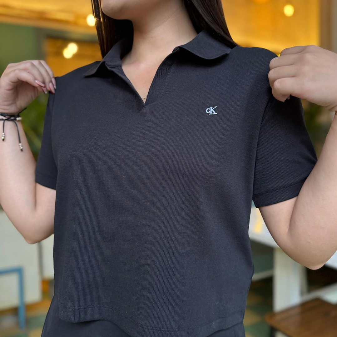 CK POLO RIB TEE BLACK 2