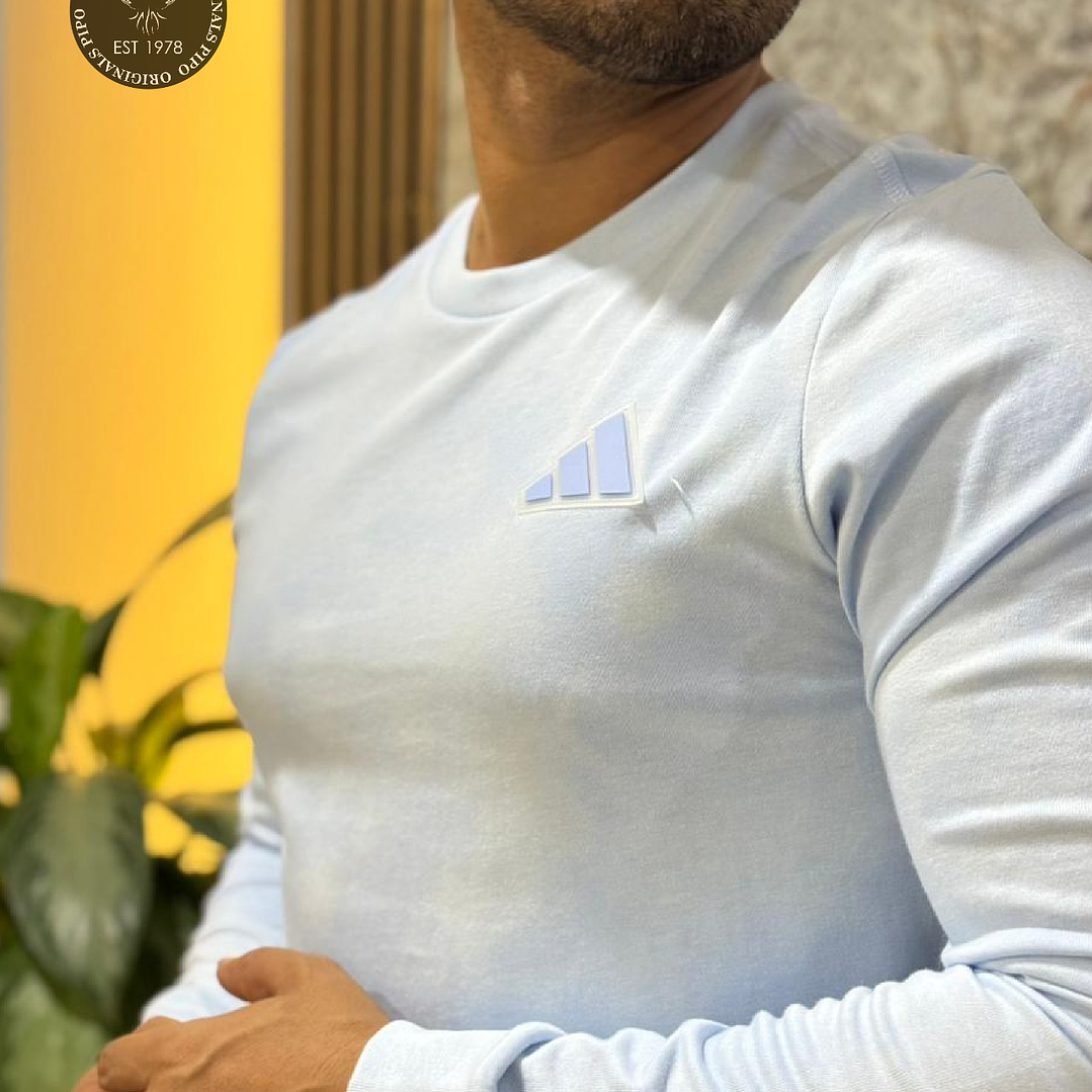 CAMISETA ADIDAS MANGA LARGA BLUE 3