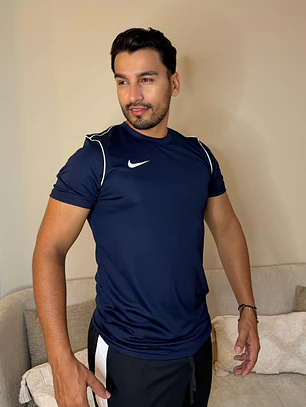 NIKE CAMISETA DRI FIT AZUL/BLANCA 