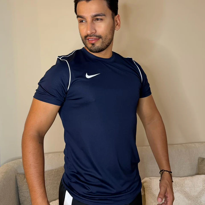 NIKE CAMISETA DRI FIT AZUL/BLANCA  1