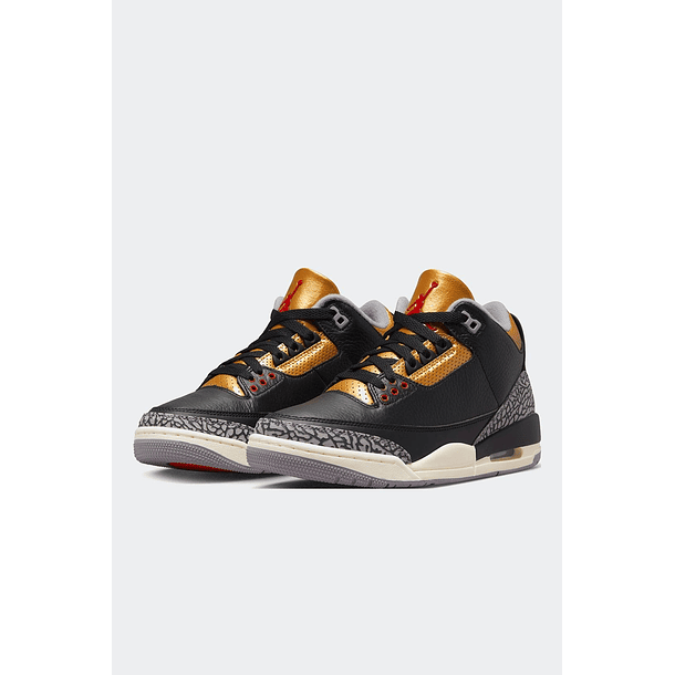 JORDAN 3 RETRO BLACK CEMENT GOLD - MUJER 2