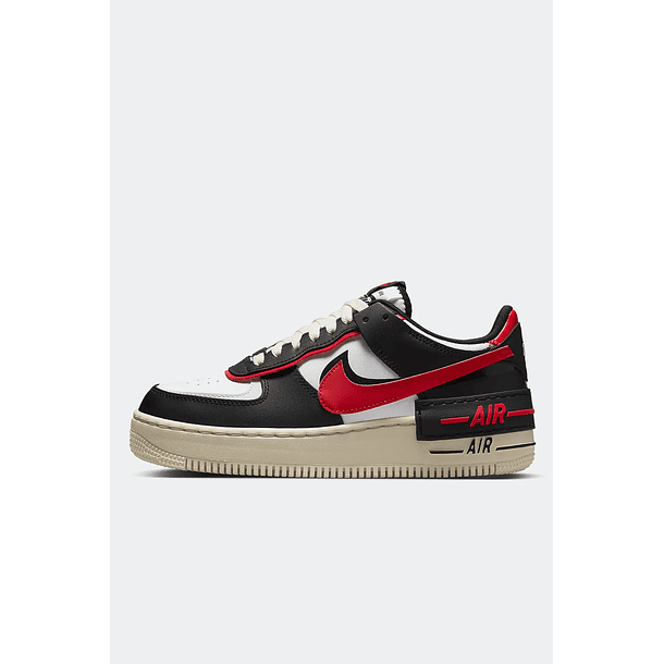 NIKE AIR FORCE 1 SHADOW BLACK/UNIVERSITY RED - MUJER 4