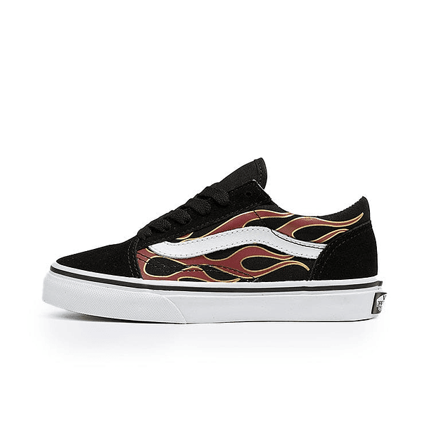 Zapatilla Vans Old Skool (Glossy Flame) Junior Negro 4