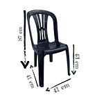 Silla Plástica económica sin Brazos Santiago Café 5