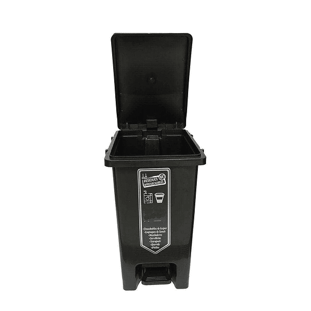 Caneca de basura / Papelera negra de 20 litros con pedal 7