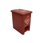 Caneca de basura / Papelera roja de 8 litros con pedal 4