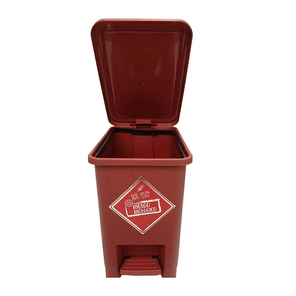 Caneca de basura / Papelera roja de 8 litros con pedal 6