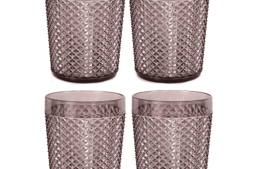 Vasos Acrílicos Plásticos Grises de 400 ml Set por 4 Unidades V2G