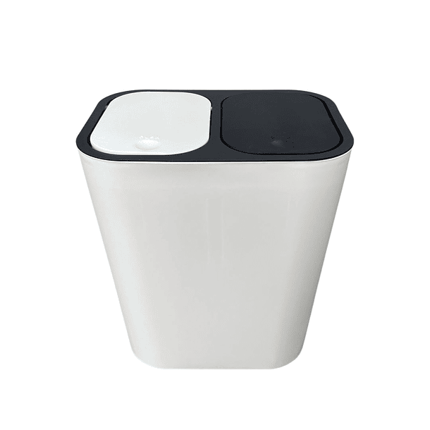 Caneca de basura / Papelera Blanca de 20 litros Push con Doble Compartimiento 4