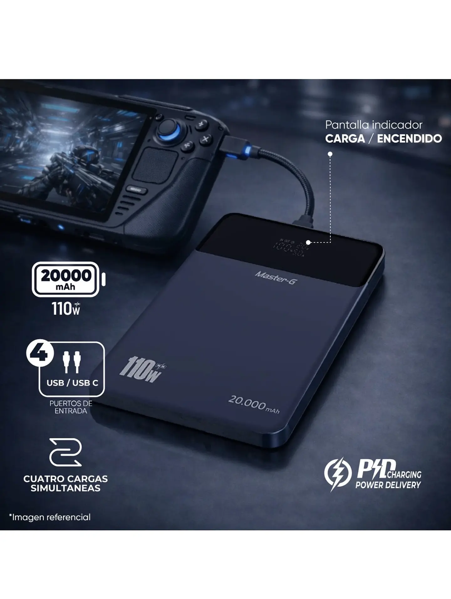 Batería Slim Portátil Notebook 20000Mah 110W PD Master-G 3