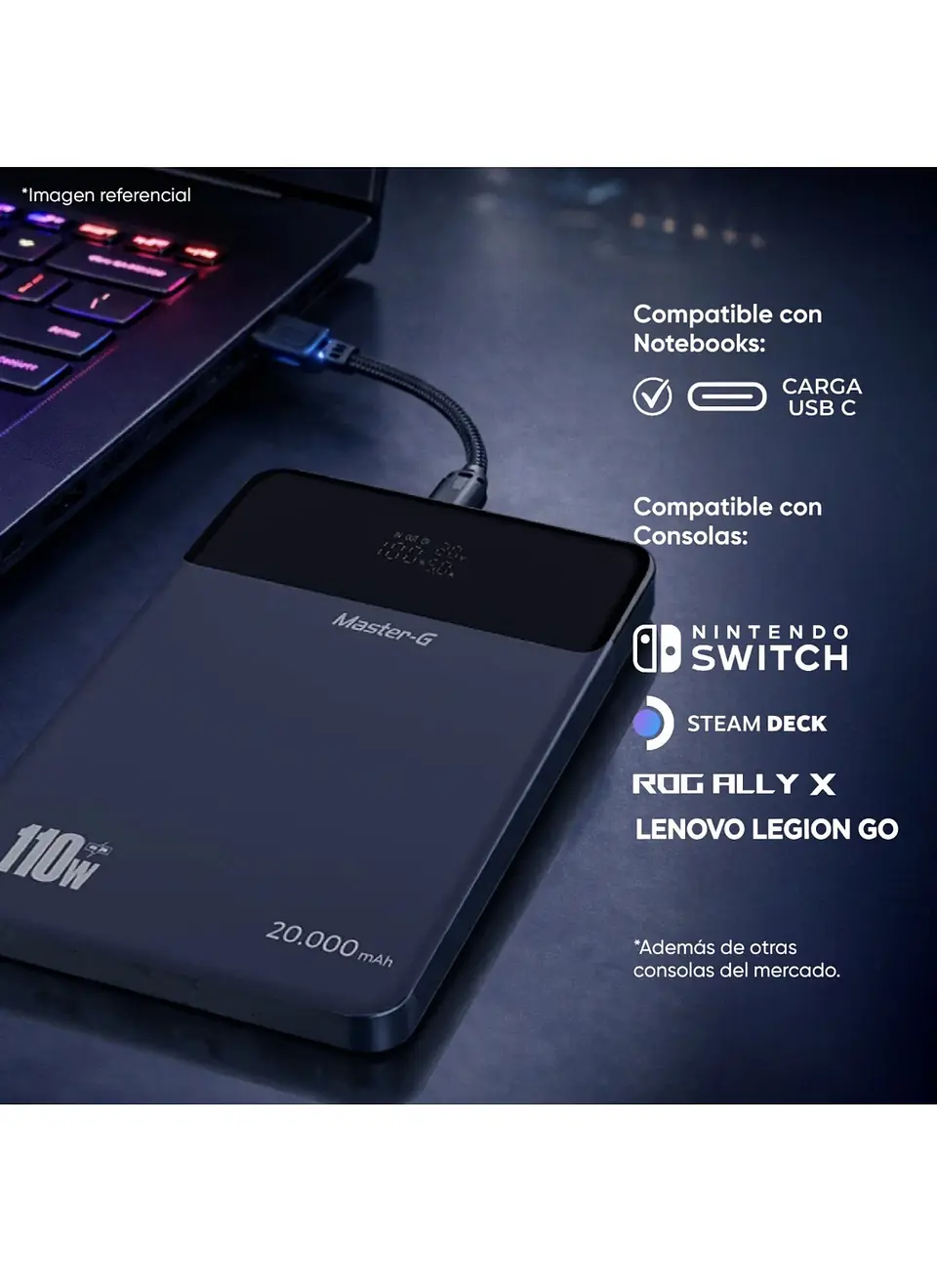 Batería Slim Portátil Notebook 20000Mah 110W PD Master-G 5