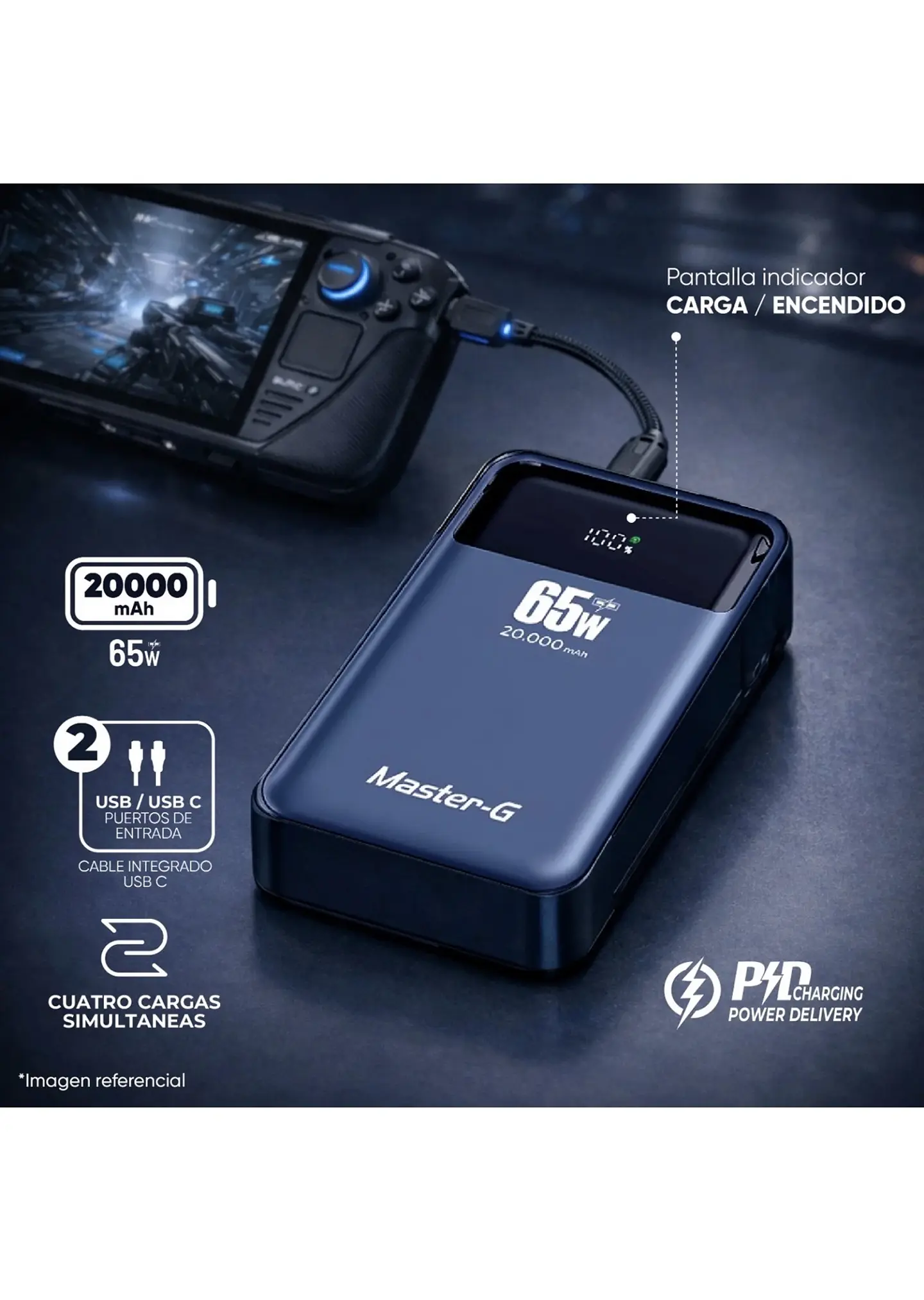 Batería Notebook 20000 Mah 65W Power Delivery Master-G 3