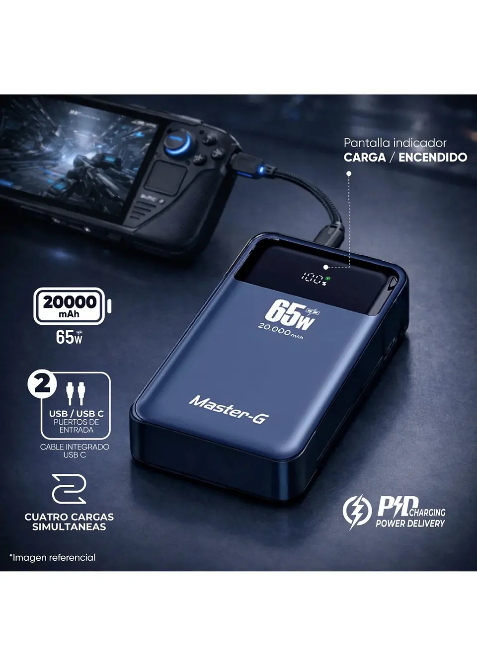 Batería Notebook 20000 Mah 65W Power Delivery Master-G 3
