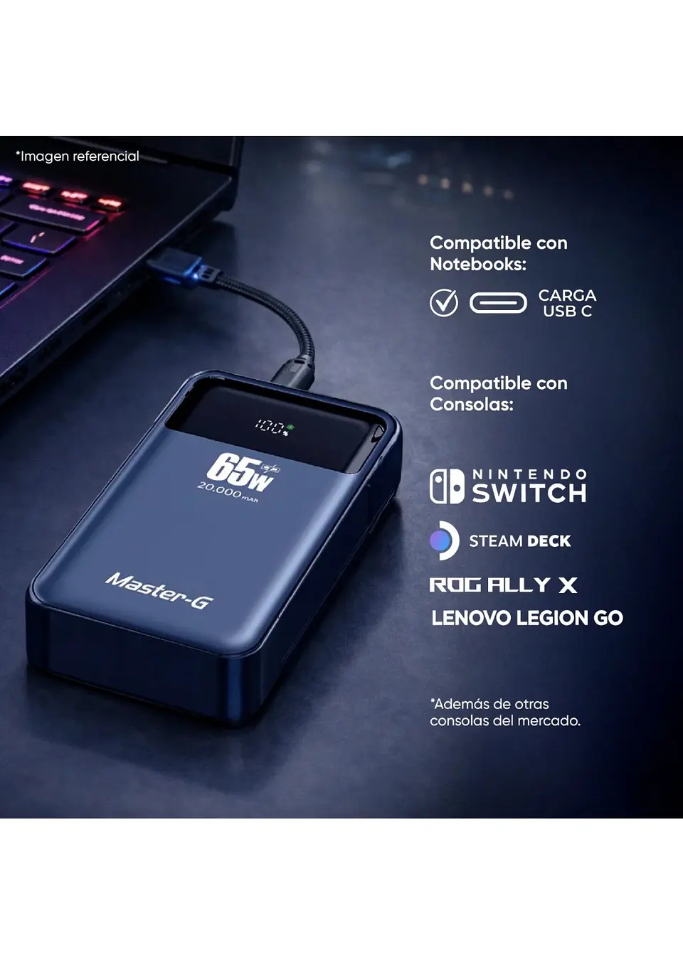 Batería Notebook 20000 Mah 65W Power Delivery Master-G 6