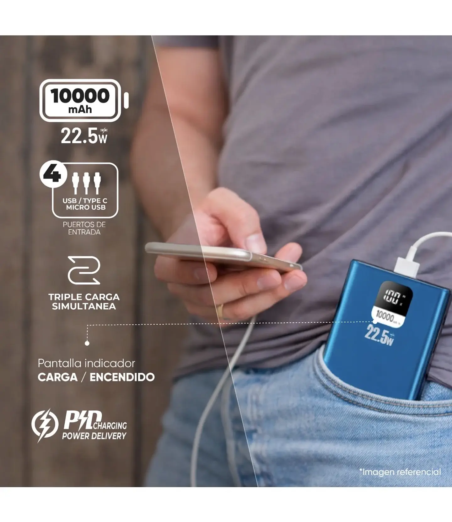 Batería 10000 Mah 22.5W Power Delivery Master-G 2