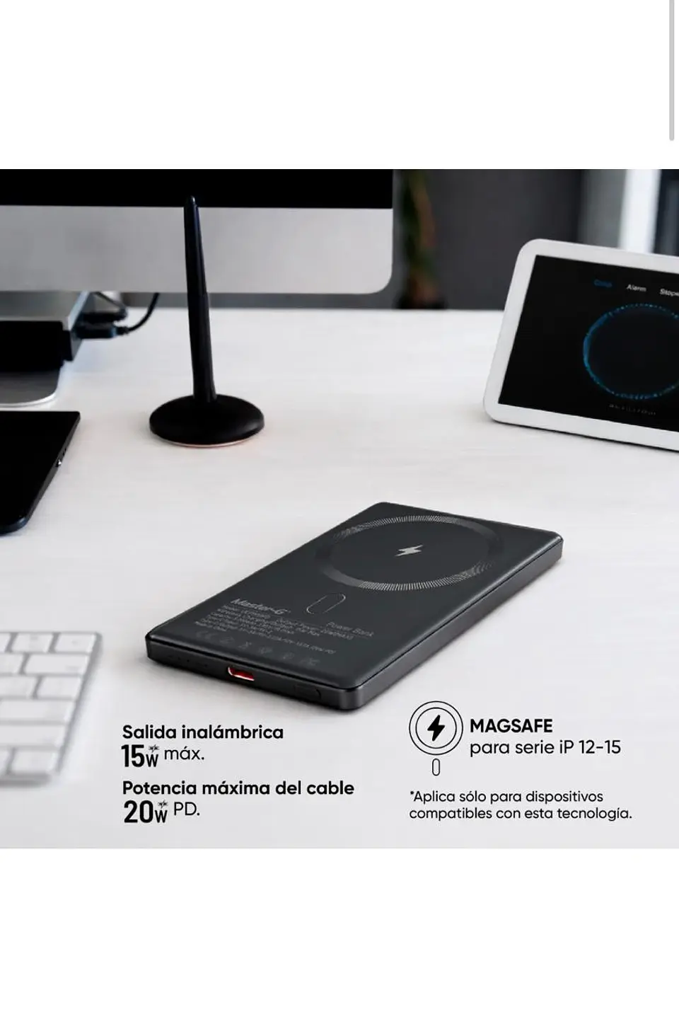 Cargador Inalámbrico MAGSAFE 5.000 mAh Compatible con Iphone Master-G 2