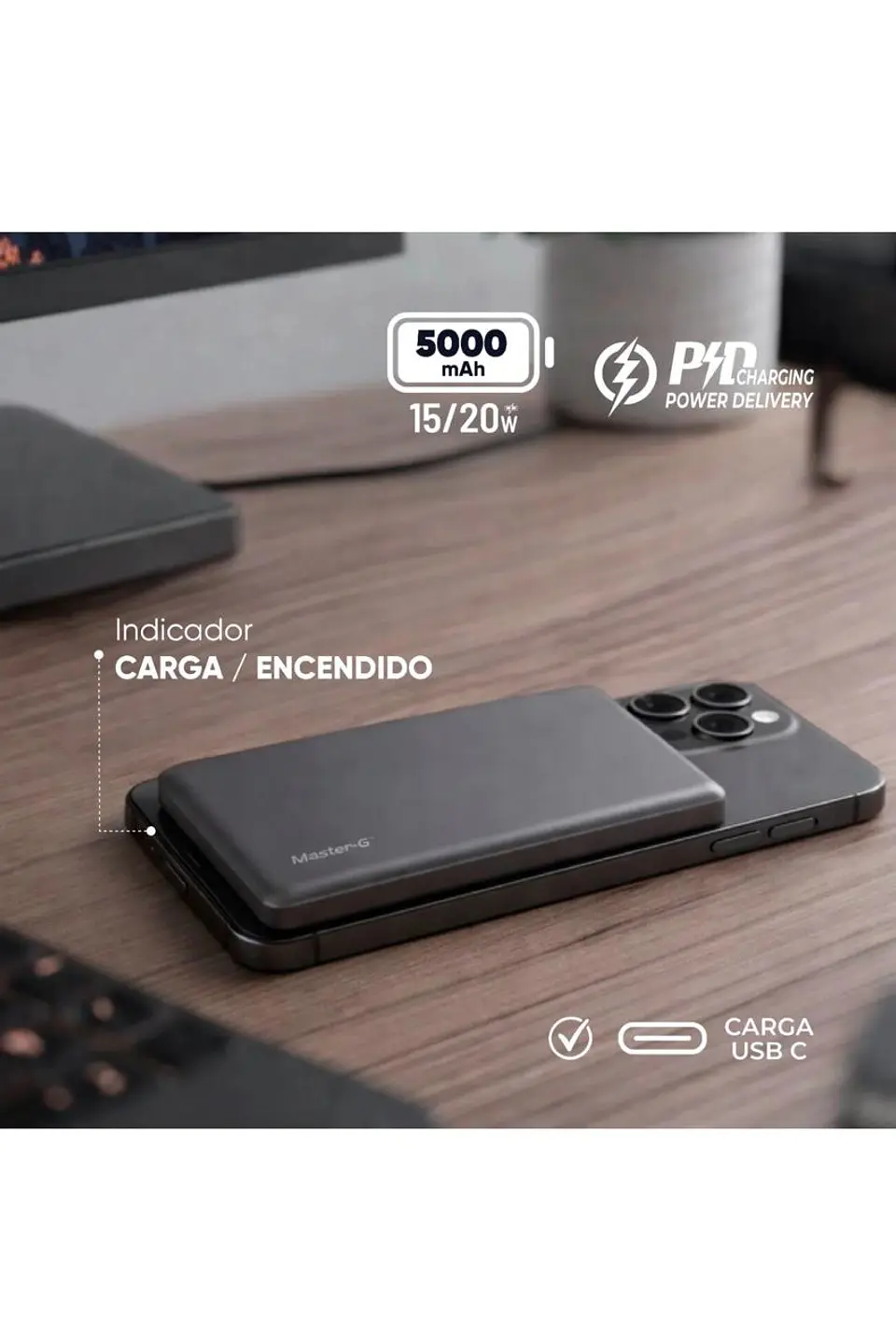 Cargador Inalámbrico MAGSAFE 5.000 mAh Compatible con Iphone Master-G 3