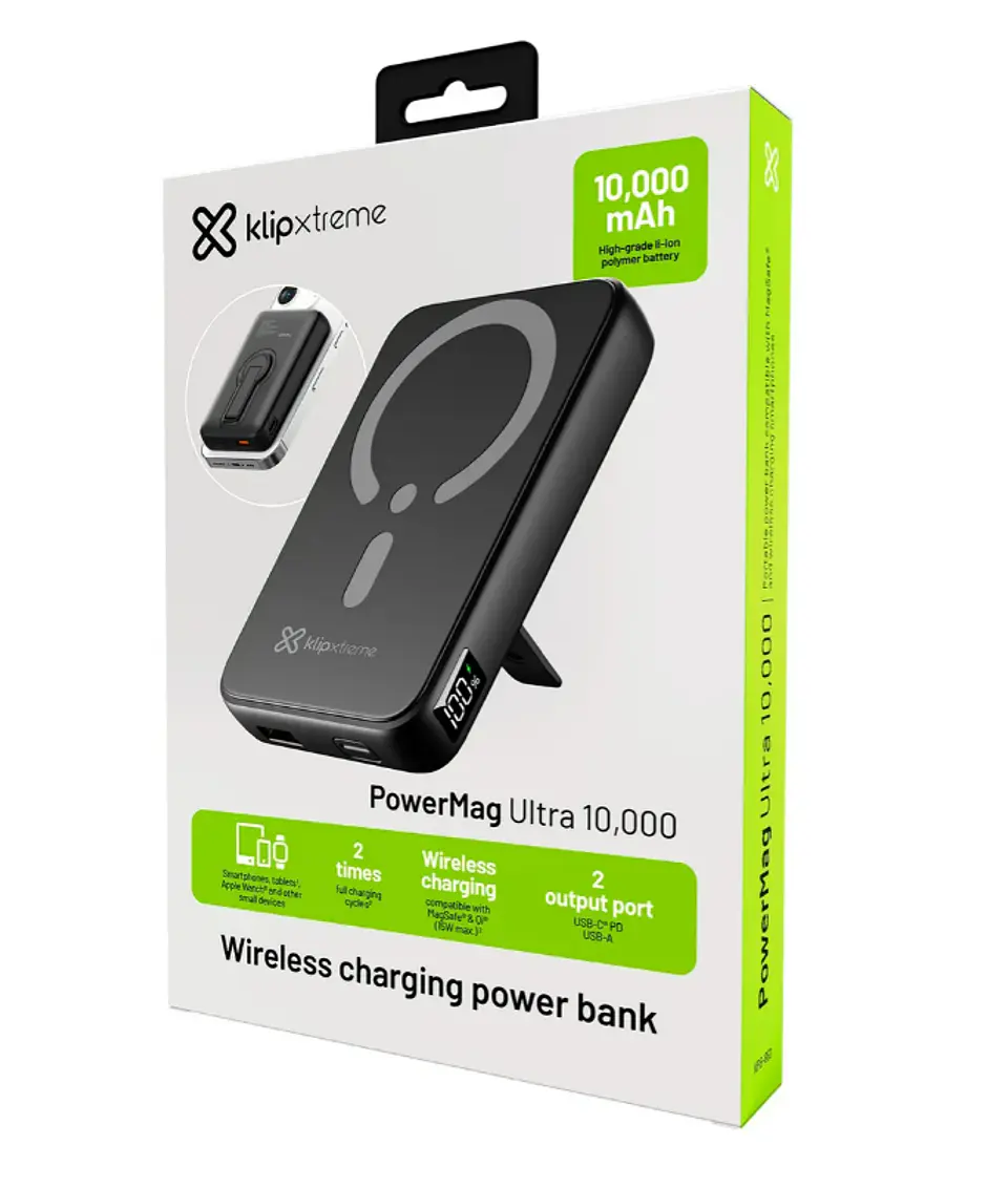 KlipXtreme PowerBank KPB-650 10.000mAh Magnetic Wlss Charg Display 6