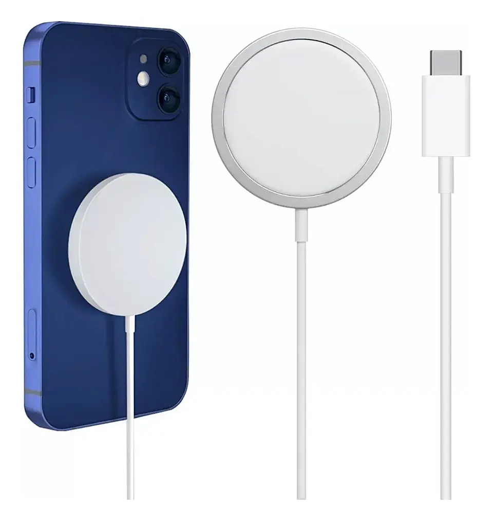 Cargador Inalámbrico Magnetico Para Iphone Magsafe Color Blanco USB-C 2