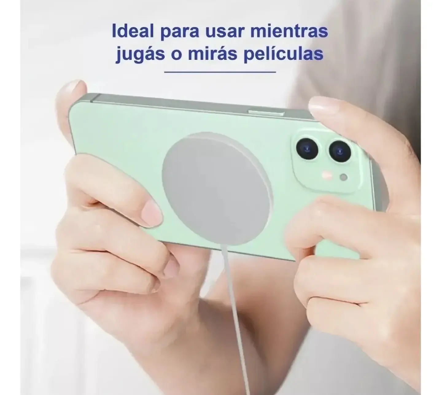 Cargador Inalámbrico Magnetico Para Iphone Magsafe Color Blanco USB-C 3