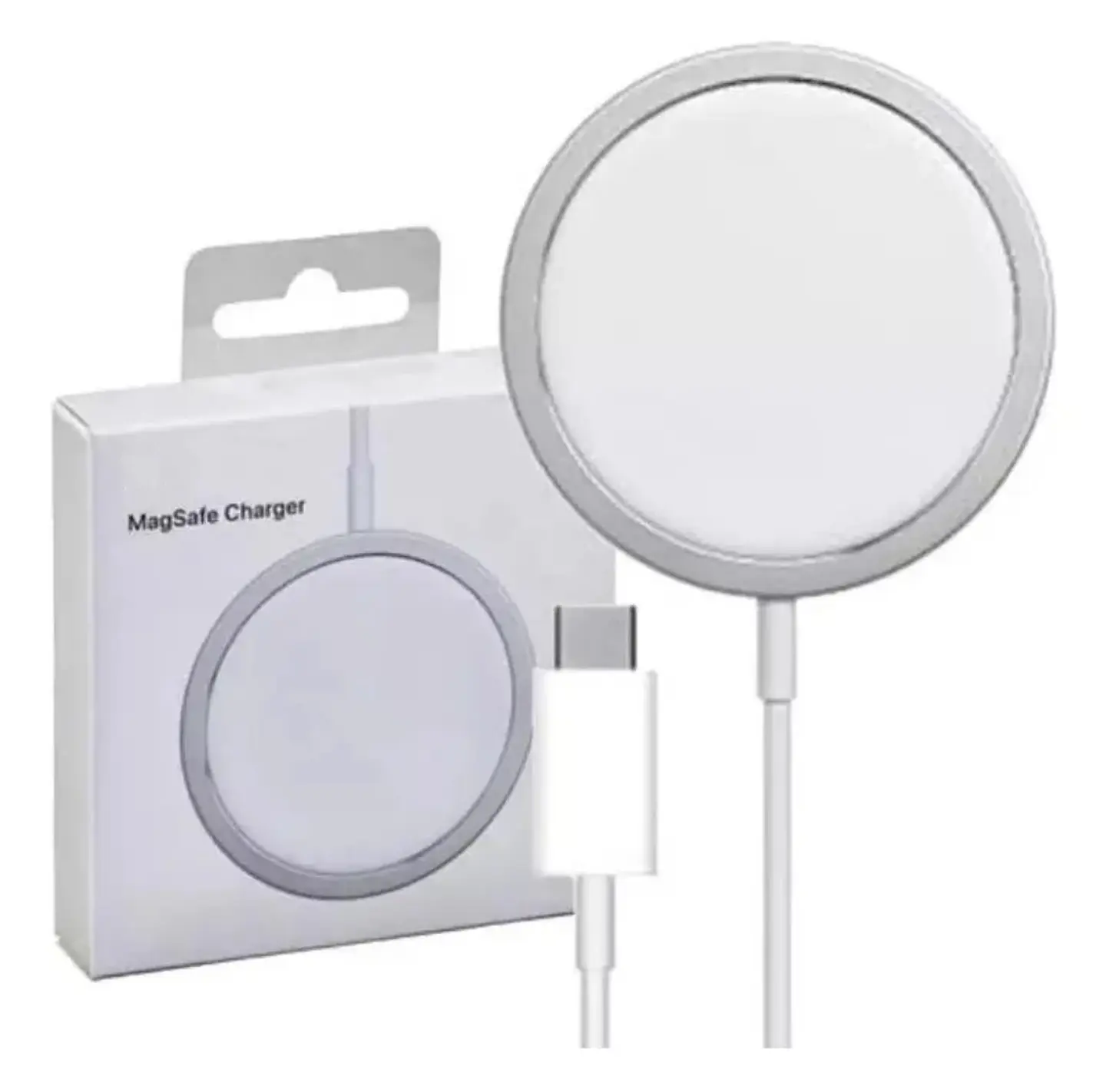 Cargador Inalámbrico Magnetico Para Iphone Magsafe Color Blanco USB-C 4