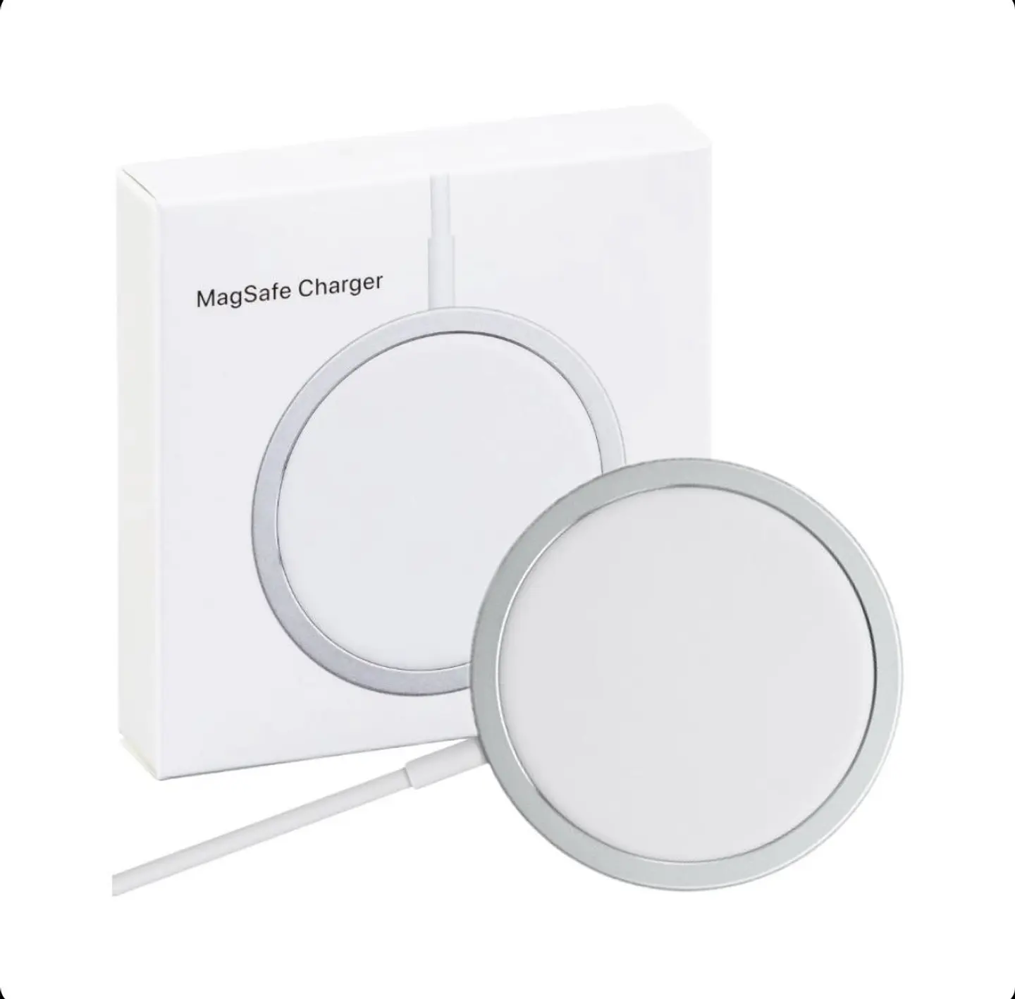 Cargador Inalámbrico Magnetico Para Iphone Magsafe Color Blanco USB-C 6