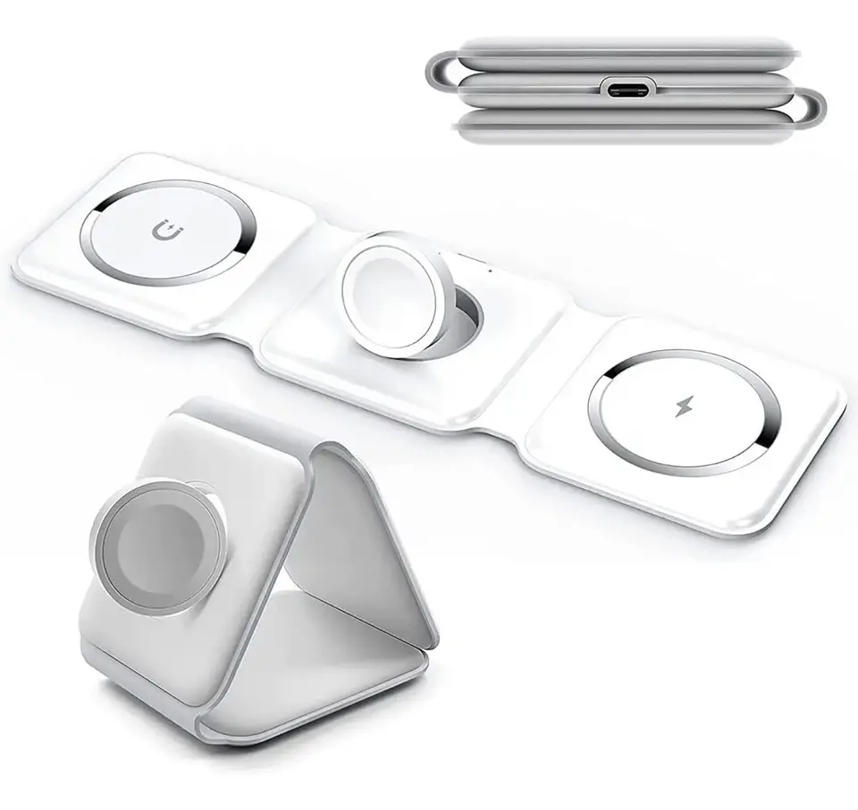 Cargador Inalámbrico Rápido 3 en 1 Vidvie Magsafe para iPhone, Apple Watch y Airpods 1