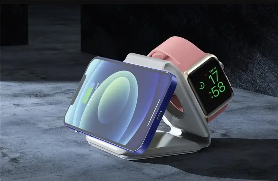 Cargador Inalámbrico Rápido 3 en 1 Vidvie Magsafe para iPhone, Apple Watch y Airpods 4