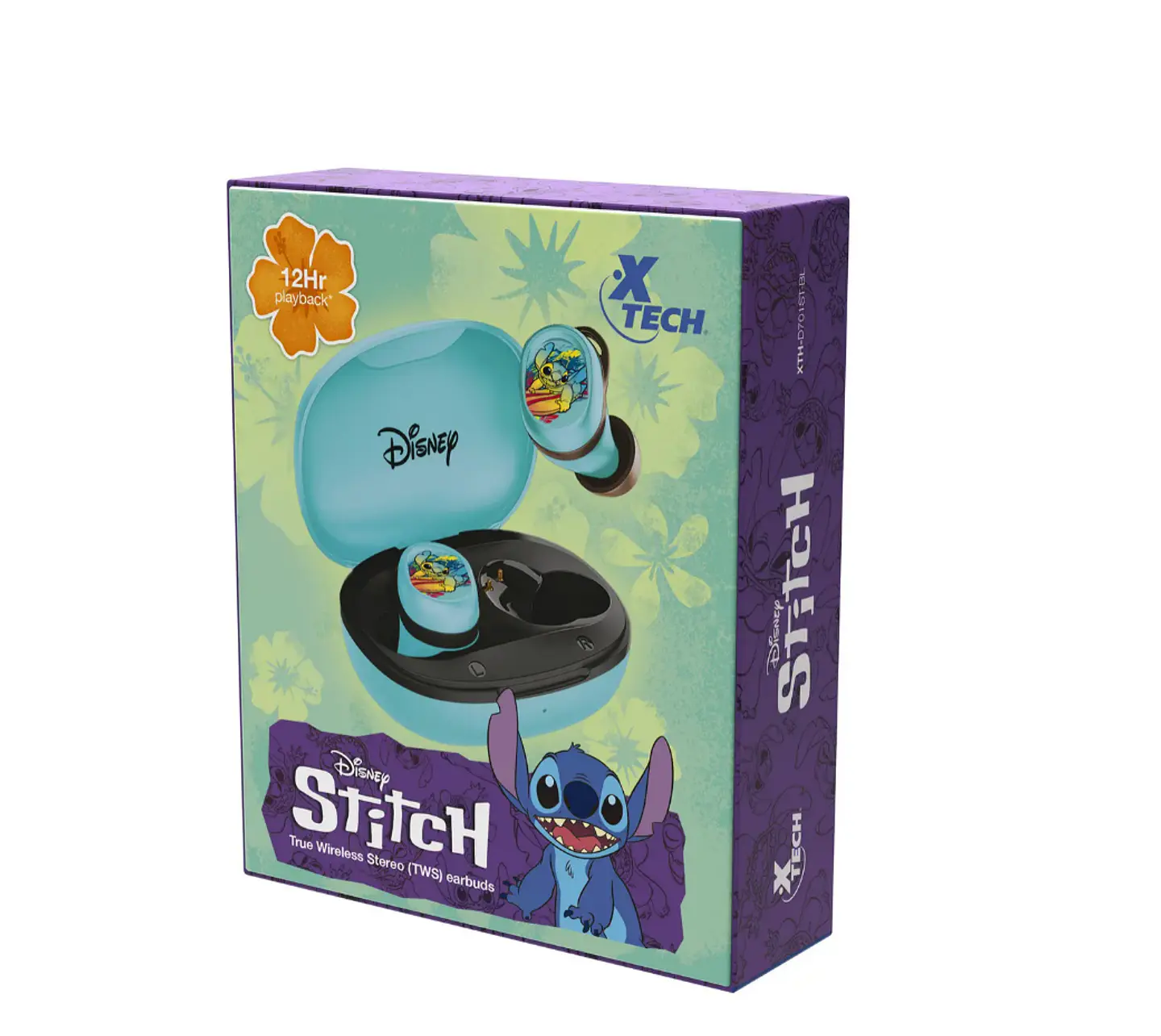 Audífonos Bluetooth Inalámbricos De Stitch Color Azul XTech 9