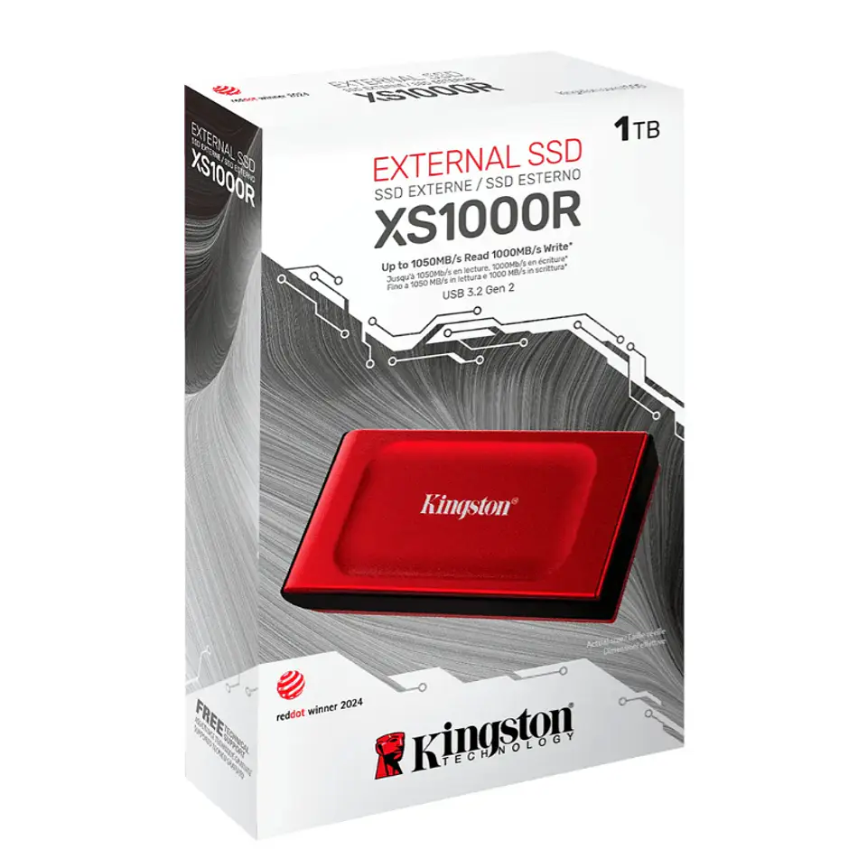 Unidad De Estado Sólido Portátil Kingston Sxs1000/1tb Rojo 3