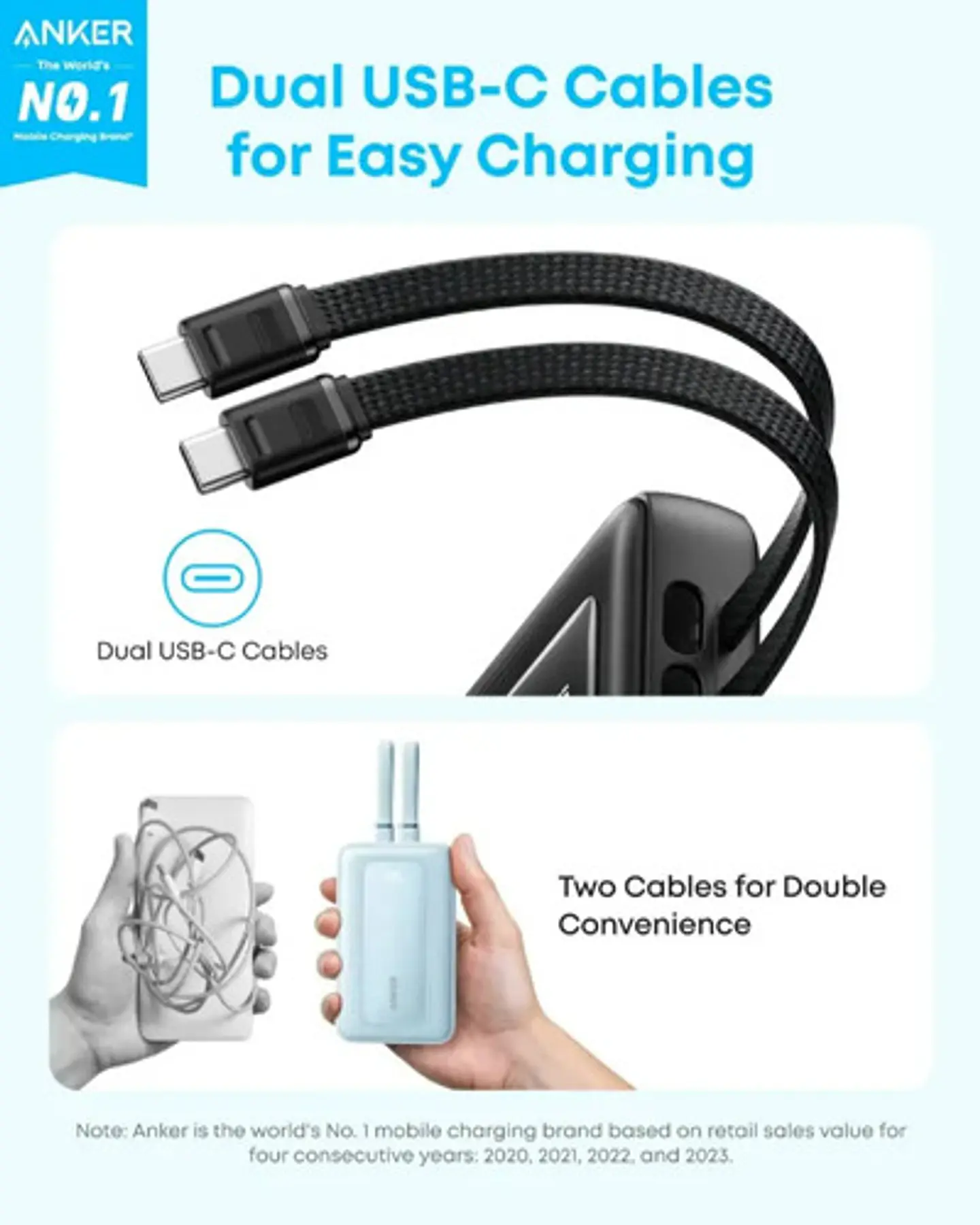 Power Bank Anker Zolo 20000mah 45w De Carga Rápida Usb-c 2