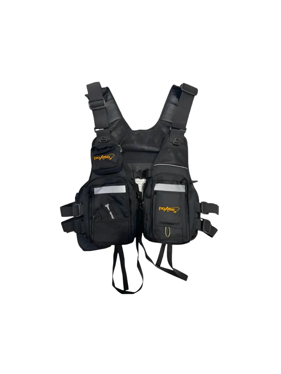 CHALECO PESCADOR CON SALVAVIDAS POKEE NEGRO 1