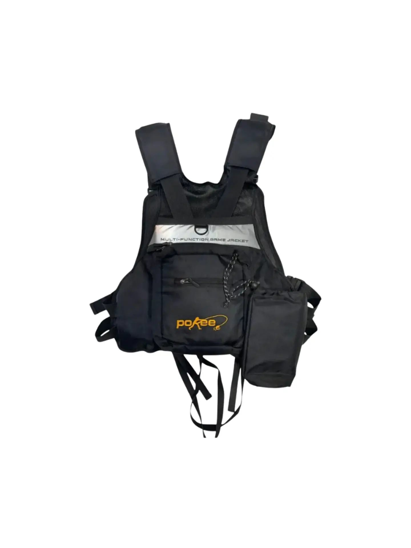 CHALECO PESCADOR CON SALVAVIDAS POKEE NEGRO 2