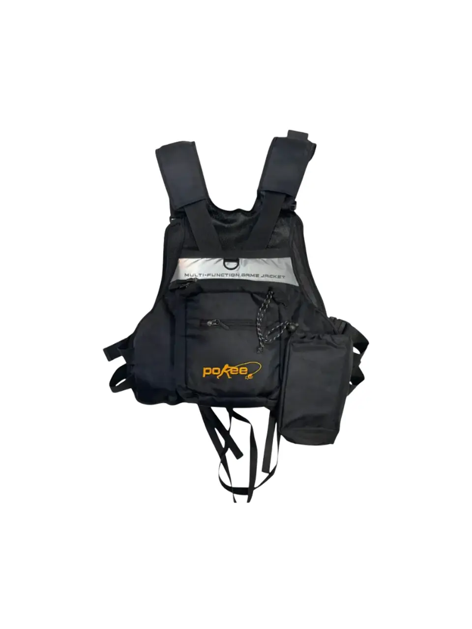 CHALECO PESCADOR CON SALVAVIDAS POKEE NEGRO 2
