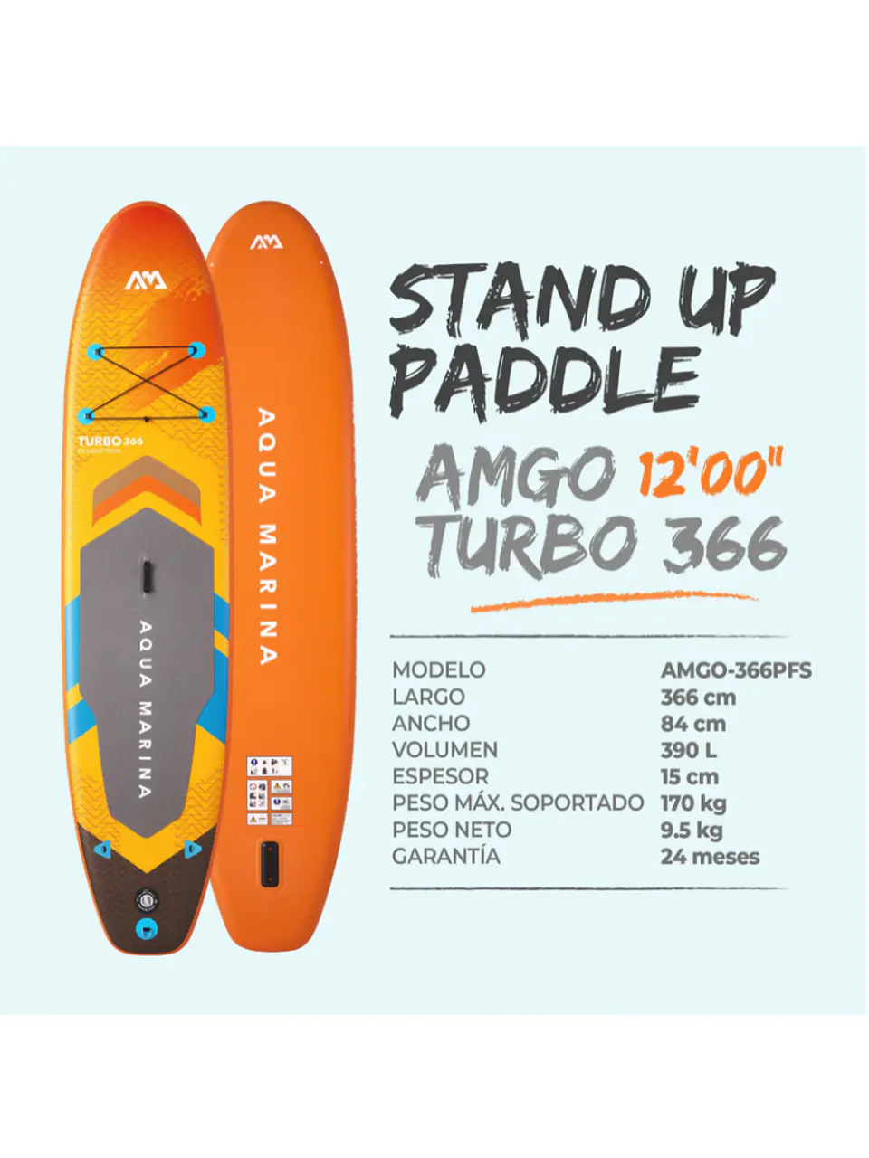 Stand Up Paddle SUP AMGO con Motor Turbo AquaMarina  3