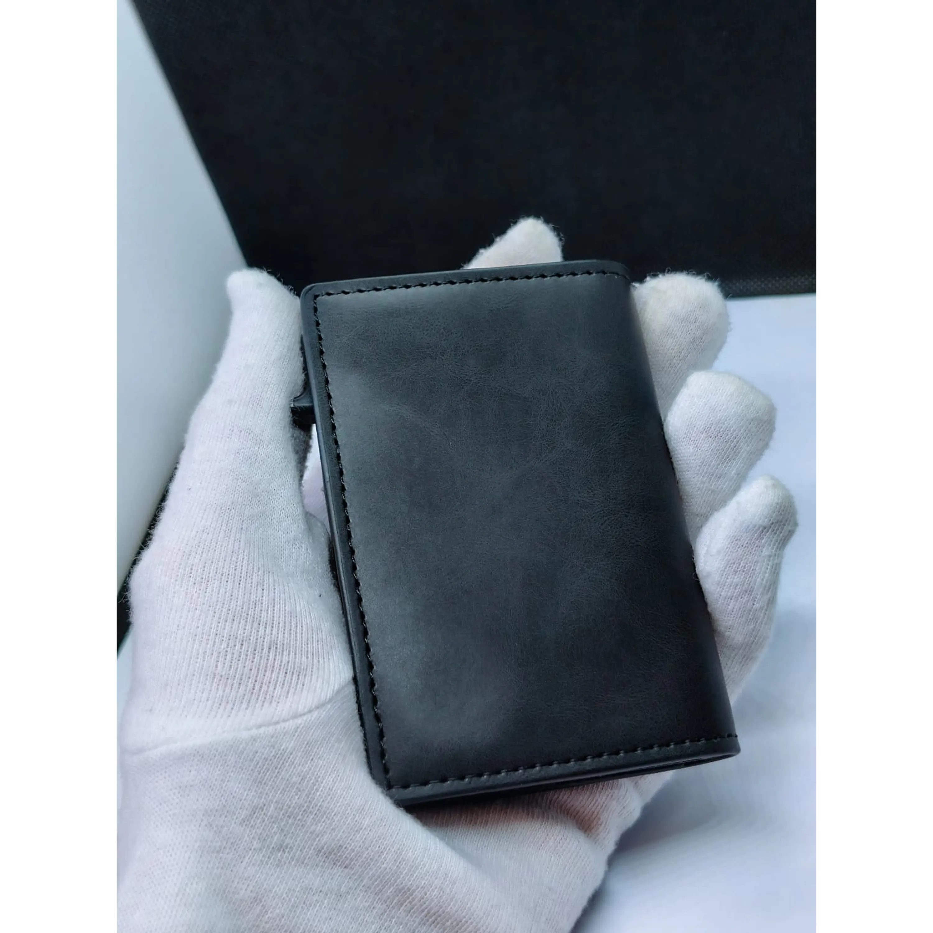 Carteira Porta-Cartões Compacta (Rfid) - Couro Preto 2
