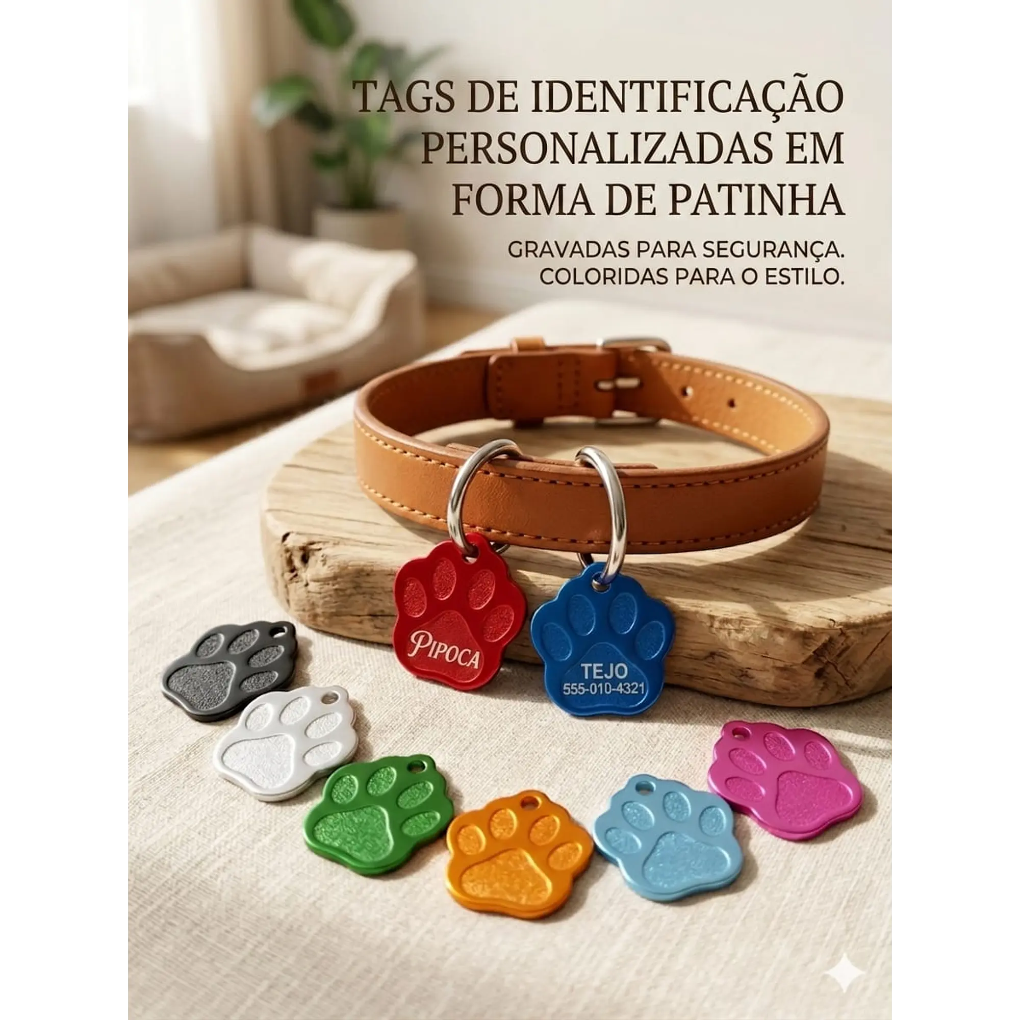 Chapas de Identificação Metálicas • Formato Patinha 2