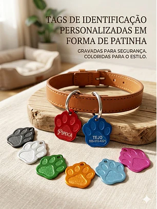 Chapas de Identificação Metálicas • Formato Patinha