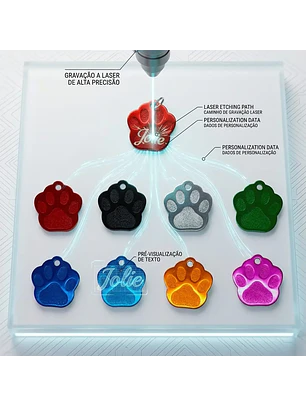 Chapas de Identificação Metálicas • Formato Patinha