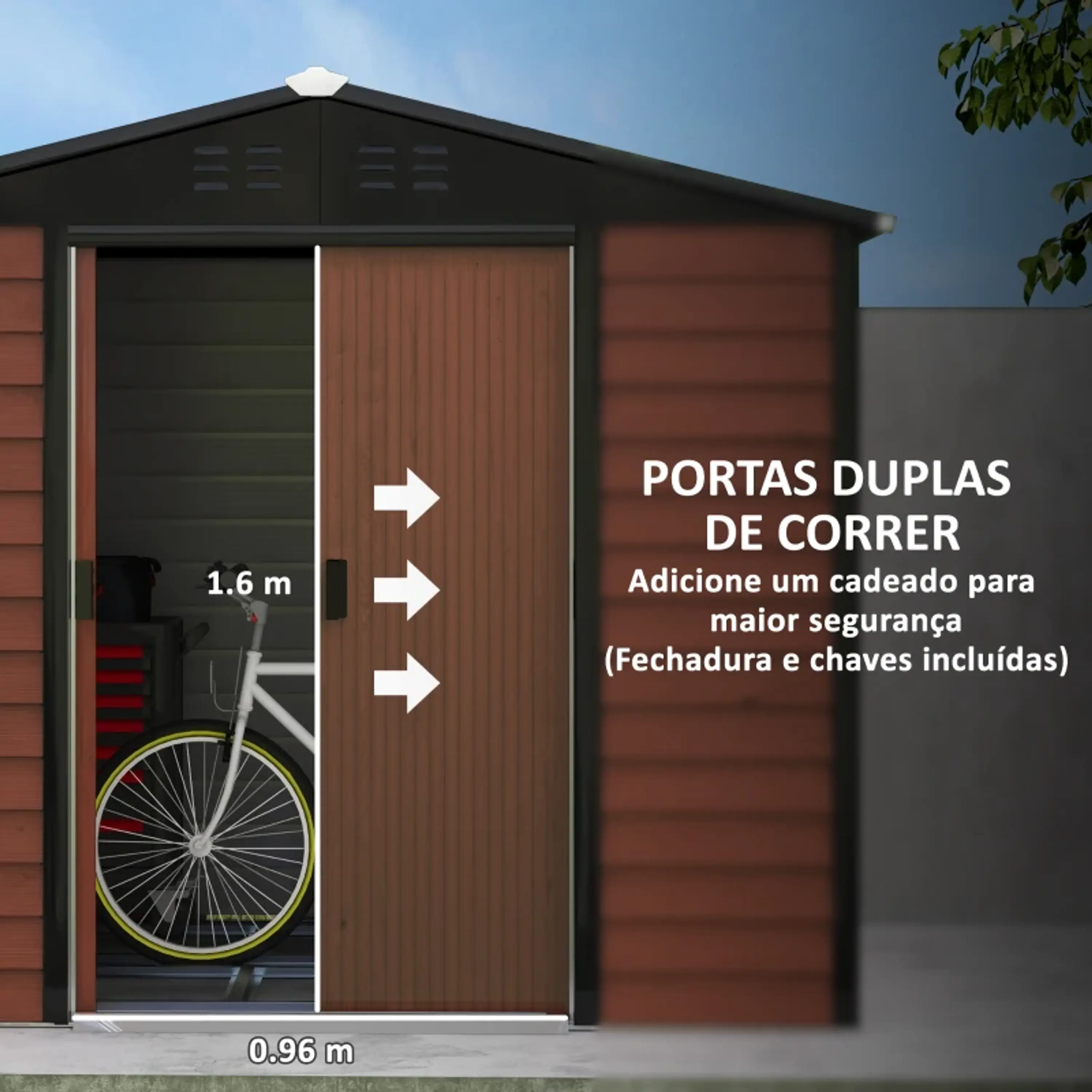 Abrigo de Jardim Exterior 4,4 m² 240x206x198 cm  4