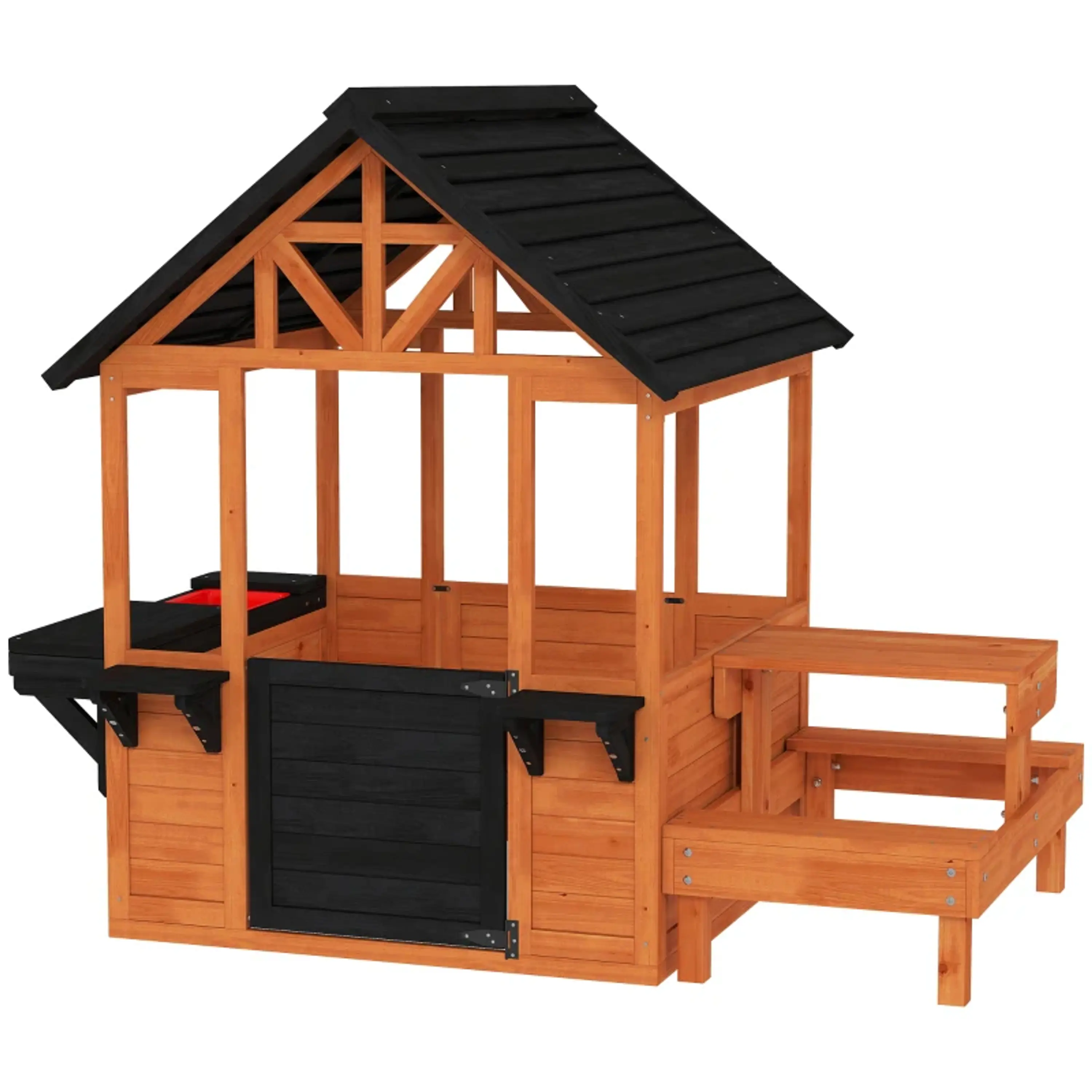 Casinha Infantil Exterior e Interior de Madeira  12
