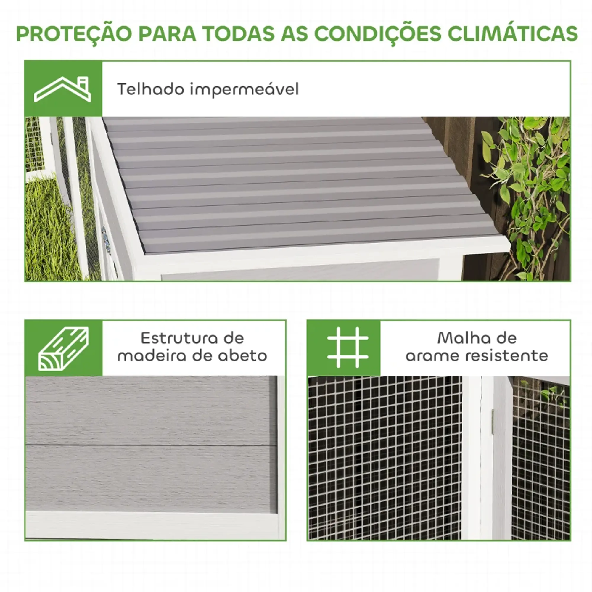 Galinheiro Grande de Madeira para Exterior em L para Canto 7