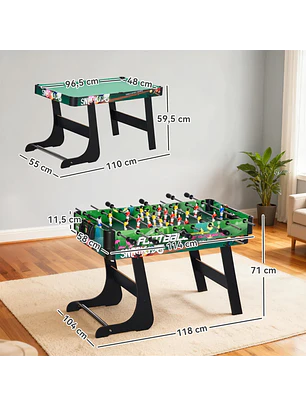 Mesa de Jogos 6 em 1 Dobrável 118x104x71cm