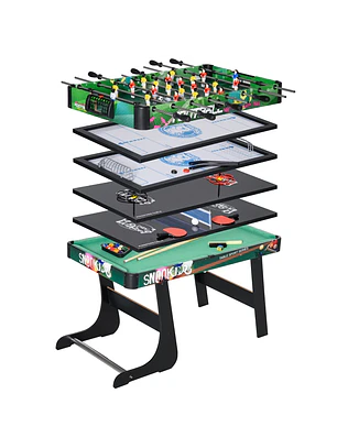 Mesa de Jogos 6 em 1 Dobrável 118x104x71cm