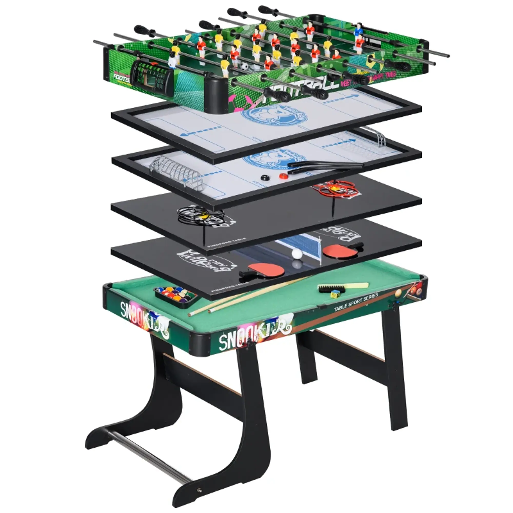 Mesa de Jogos 6 em 1 Dobrável 118x104x71cm 10