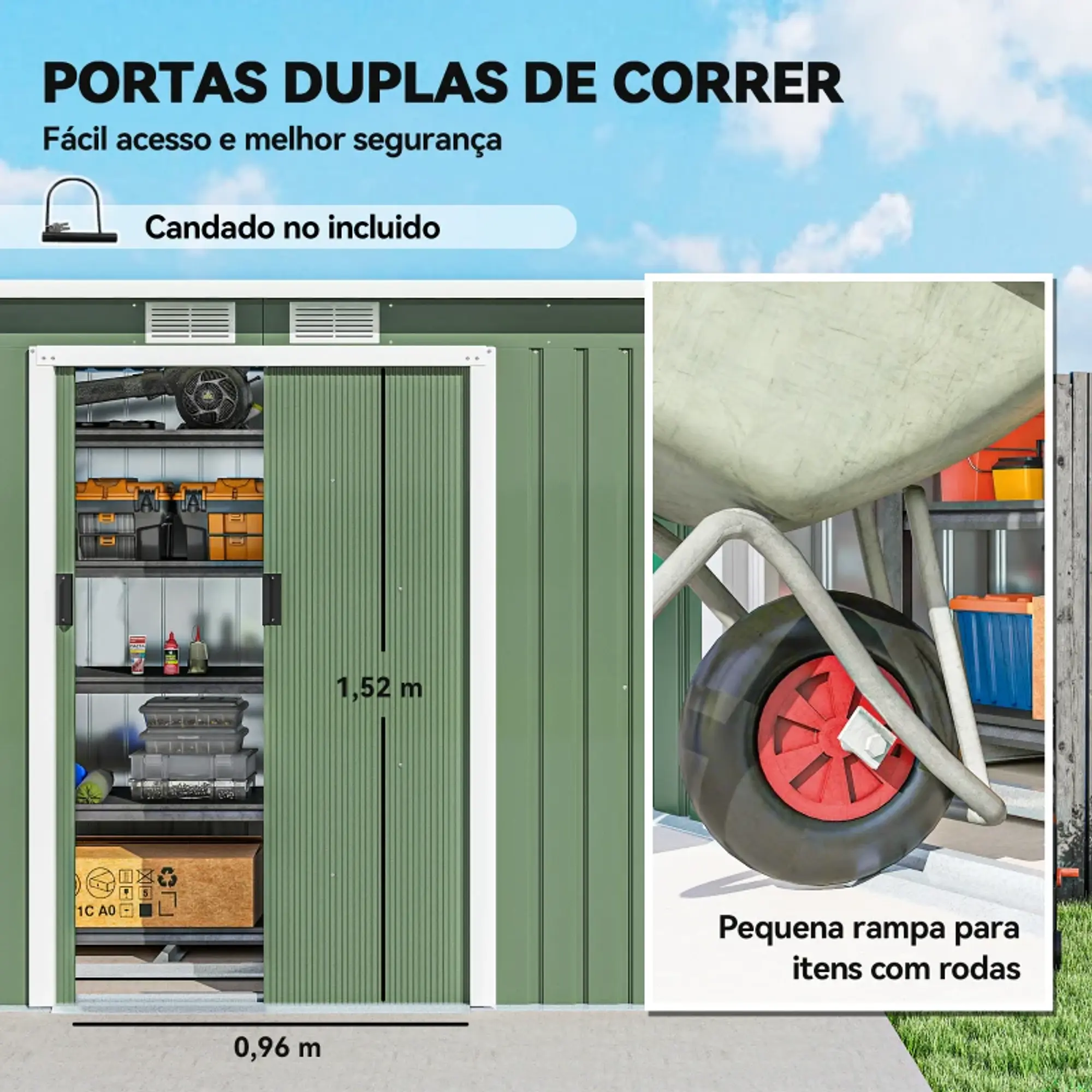 Abrigo de Jardim 280x130x172cm 11