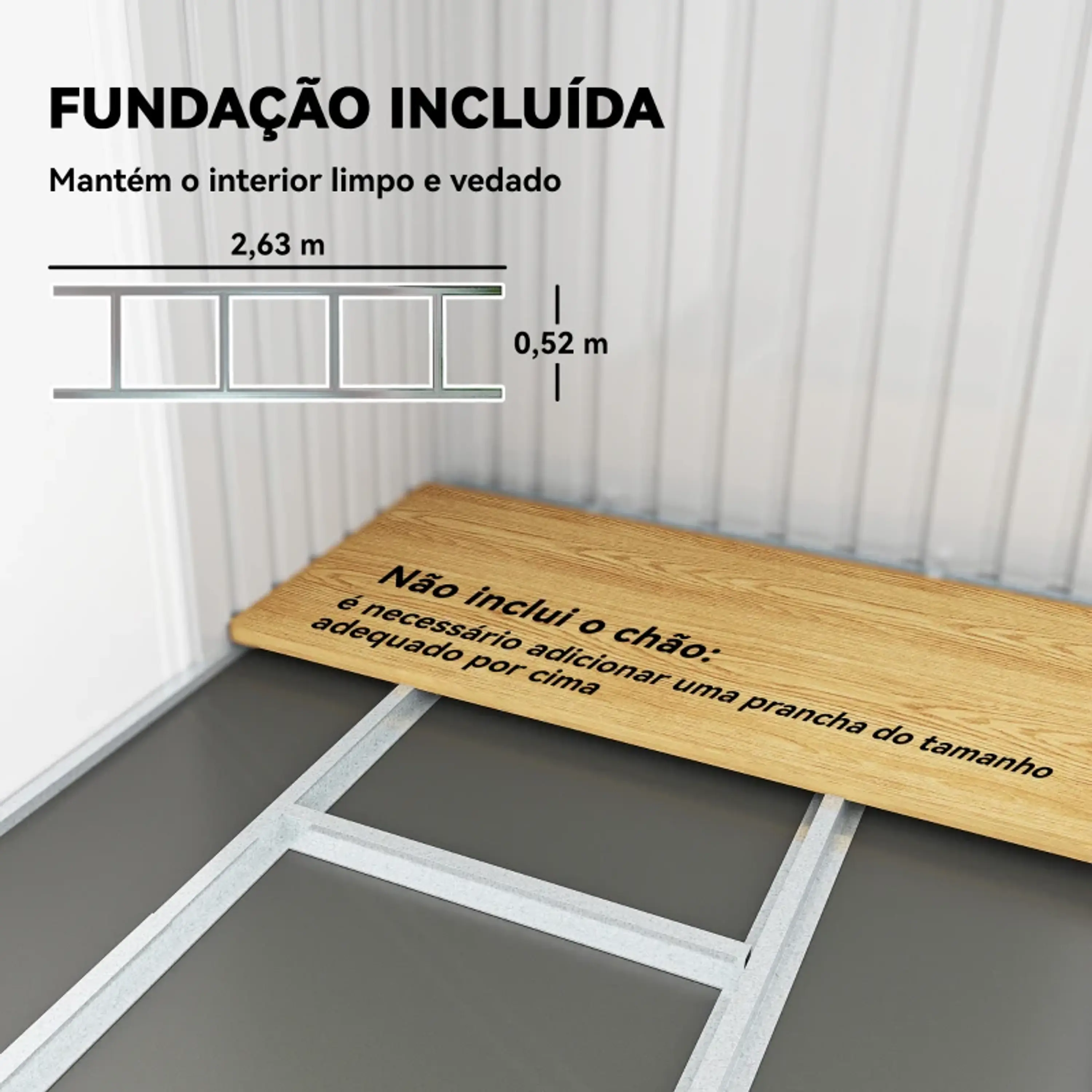 Abrigo de Jardim 280x130x172cm 13