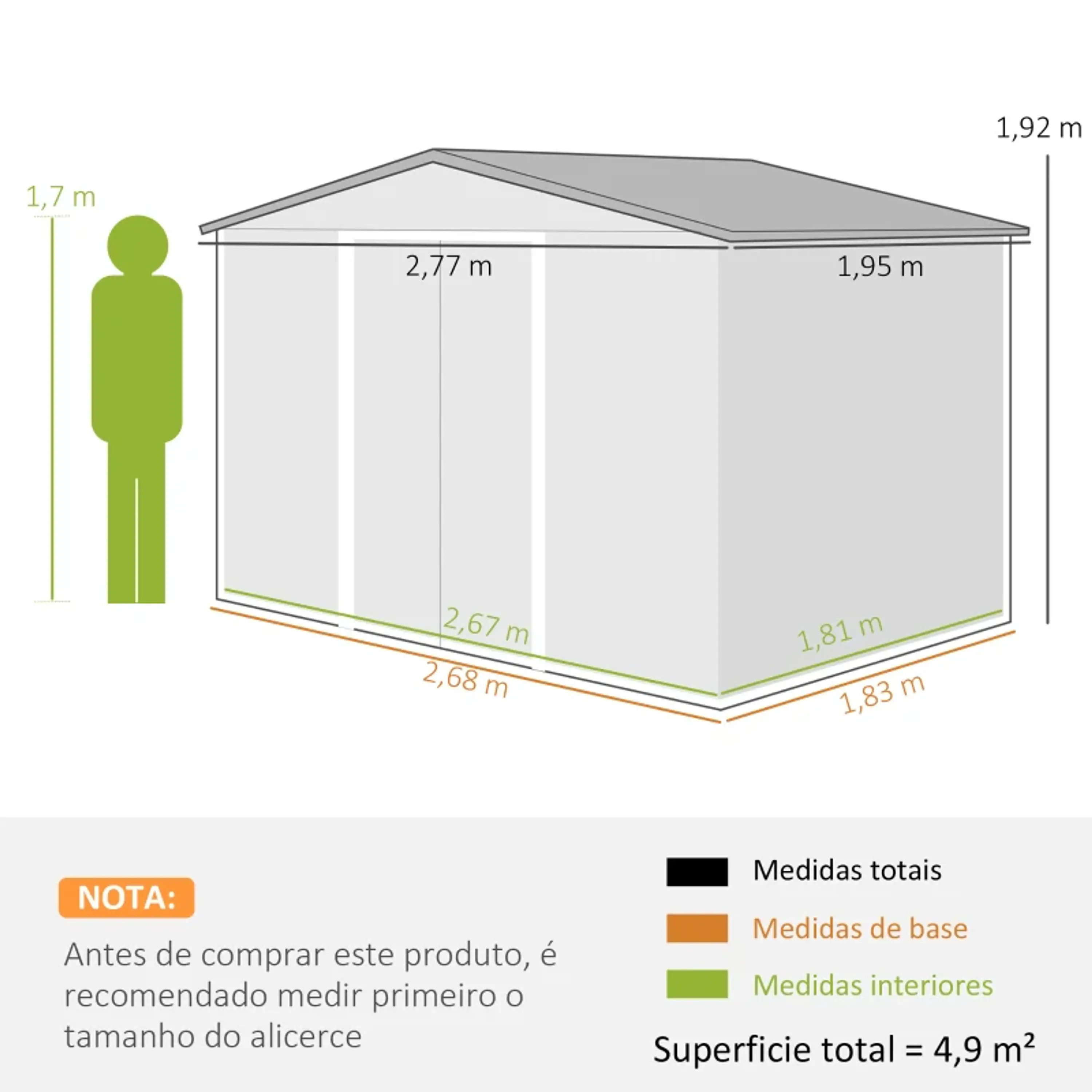 Abrigo de Jardim Exterior 4,9 m² 4