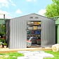 Abrigo de Jardim Exterior 4,9 m² Cinza Prata - Thumbnail 2